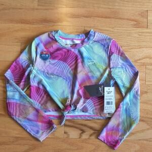 Reebok Colorful Swirl Long Sleeve Crop Top, XL/12
